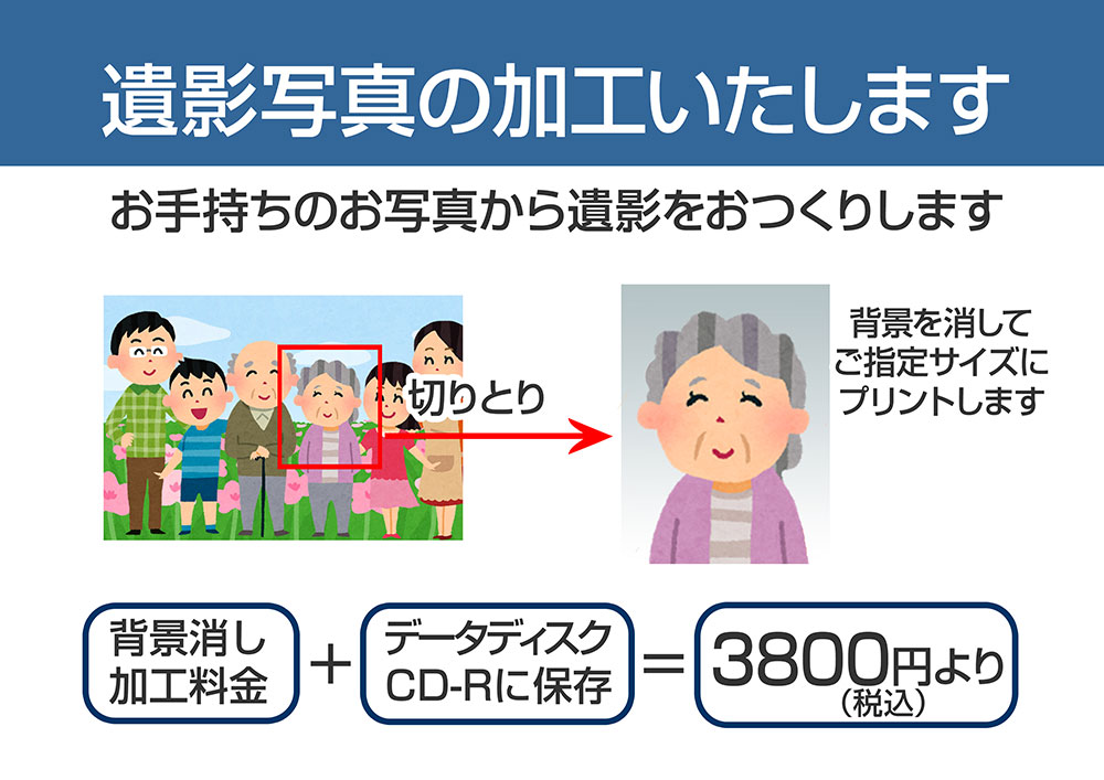 遺影写真 フォトクリッピング